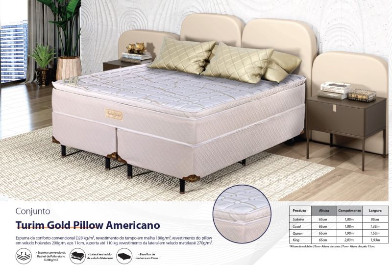 Conjunto Turim Gold Pillow Americano